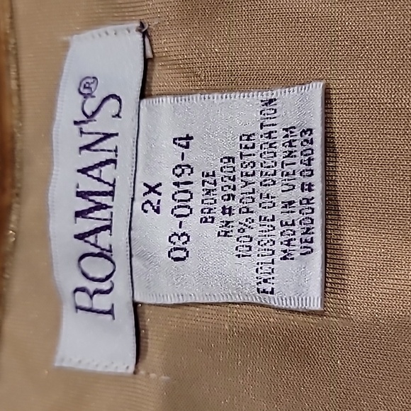 Roaman's Velour Sparking Pailette Short Sleeve Evening Top Gold 2X - Picture 10 of 11